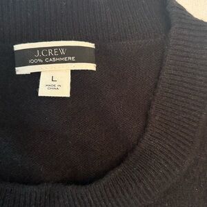 J. Crew Black Crewneck Sweater with Ribbed Detailing.  Some pilling.